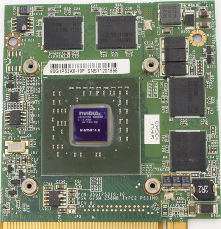Carte graphique PCI de PC Portable: Carte graphique HP DV9000 -  G73M-GF-G07600T-N-A2